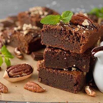 Bezlepkové brownies s ořechy