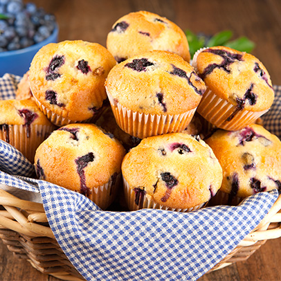 Bezlepkové muffiny s borůvkami