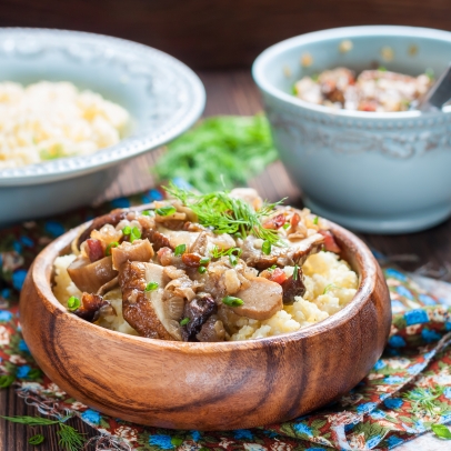 Jáhlové rizoto s houbami