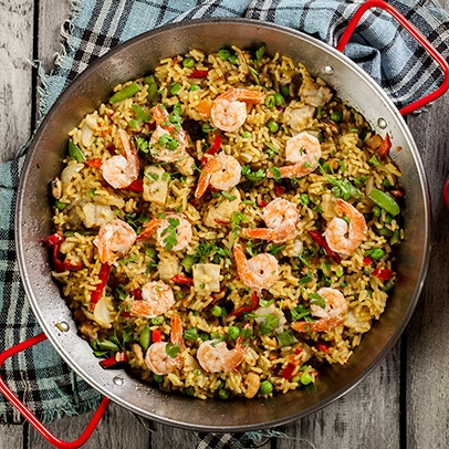 Paella s krevetami