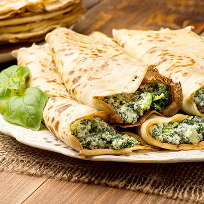 Palačinky se špenátem a ricottou