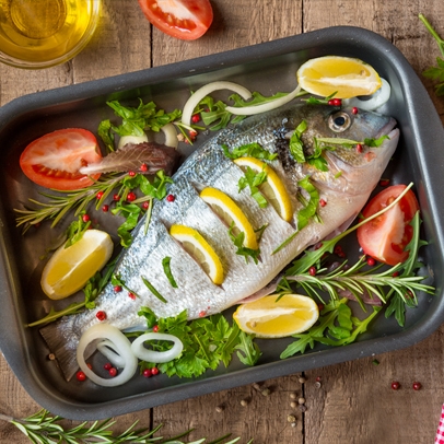 Pečená pražma na víně