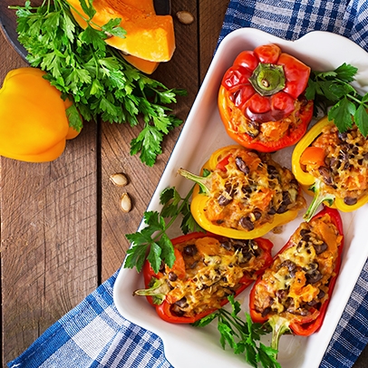 Plněné papriky vegan