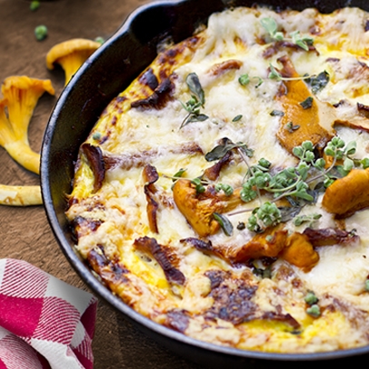 Vaječná omeleta s houbami